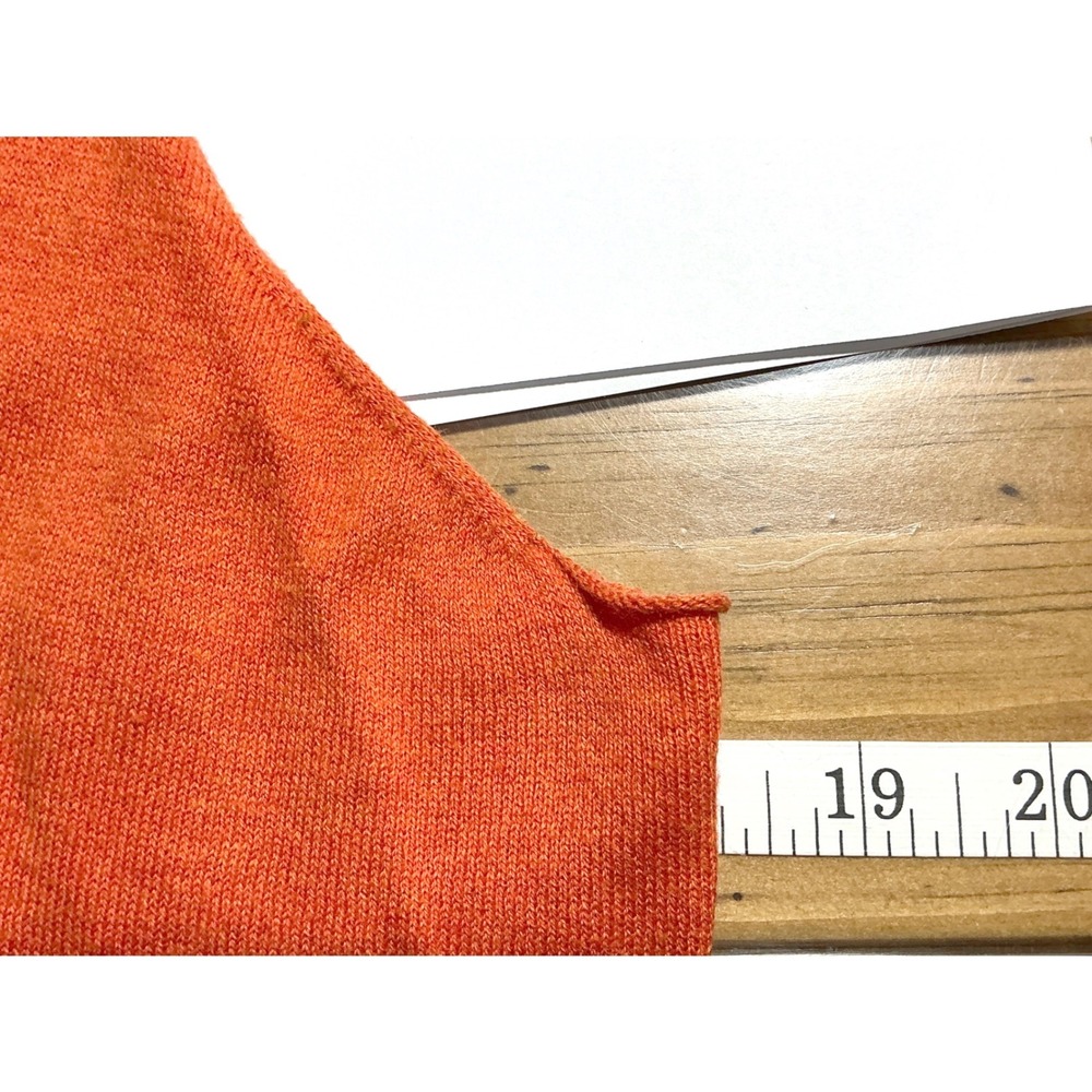 Margaret OLeary Cropped Sweater Vest Large Orange Knit Sleeveless Lagenlook Chic - Picture 7 of 10